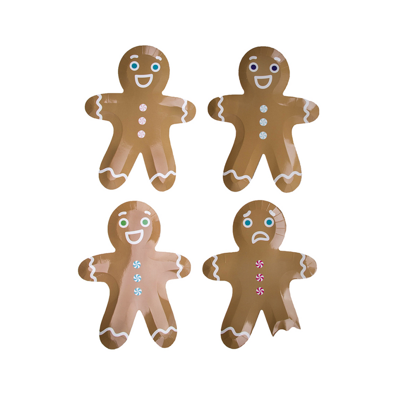 Gingerbread Men Dessert Plates, Set of 8