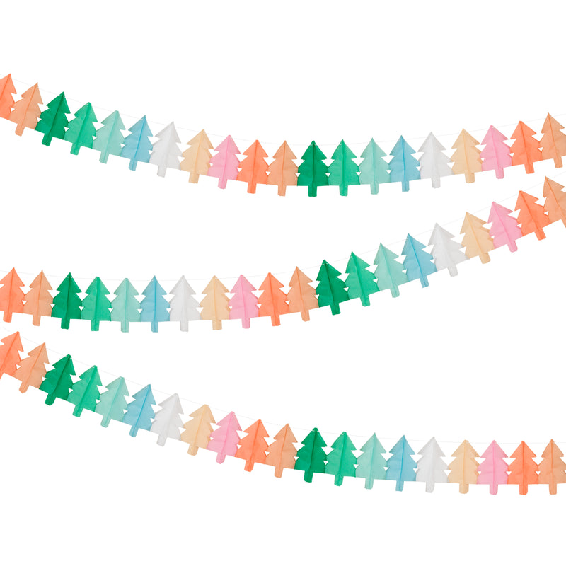 Tissue Paper Christmas Tree Garland