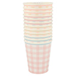 Gingham Cups, Pack of 12