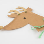 Reindeer with Raffia Bow Plates, Pack of 8