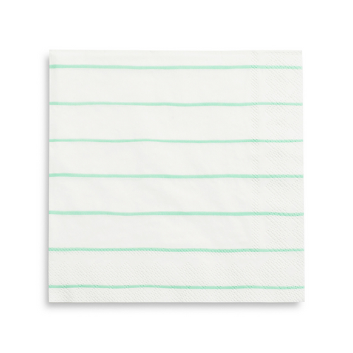 Mint Frenchie Striped Large Napkins, Pack of 16