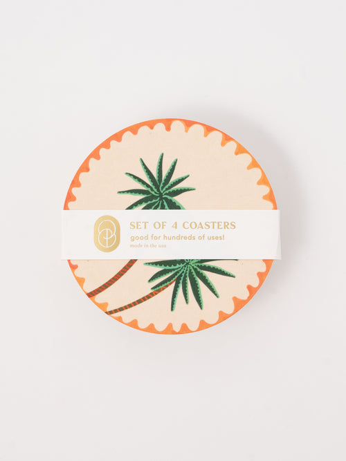 Palm Trees Coasters, Set of 4