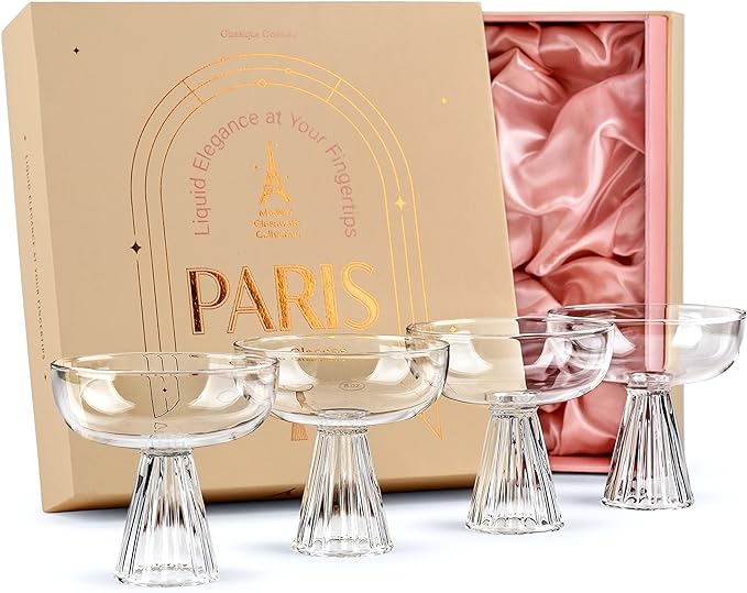 Paris Coupe Cocktail and Champagne Glasses, Set of 4