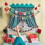 Merry Christmas Velvet Pennant Garland