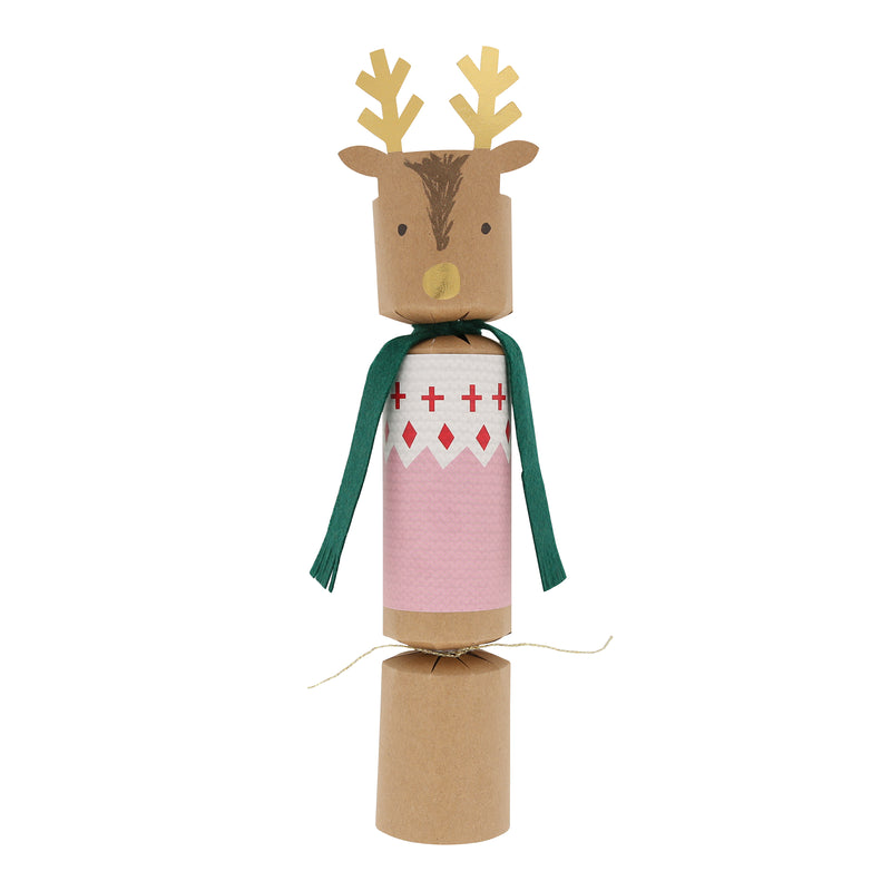 Woodland Jumper Reindeer Crackers, Pack of 6