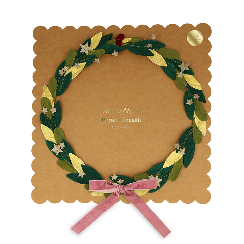 Paper Leaf & Star Wreath