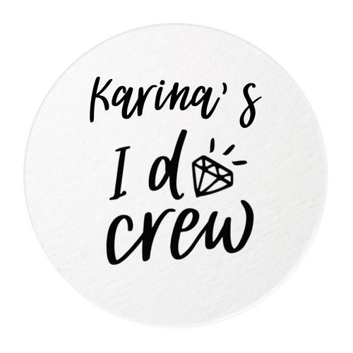 I Do Crew Personalized Coasters, Black Foil