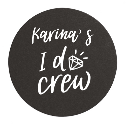 I Do Crew Personalized Coasters, White Foil