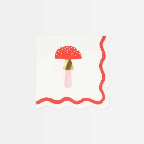 Merry Mushrooms Small Napkins, Pack of 16