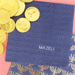 Navy "Mazel" Cocktail Napkins, Set of 20