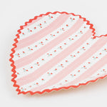 Vintage Rose Heart Plates, Pack of 8