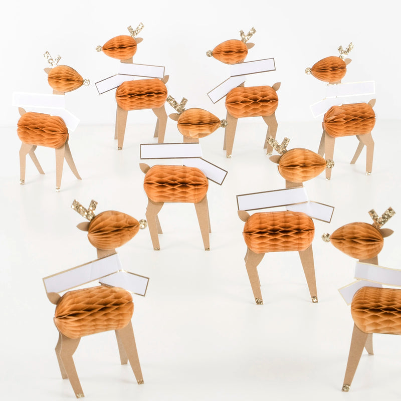 Honeycomb Reindeer Place Cards, Pack of 8