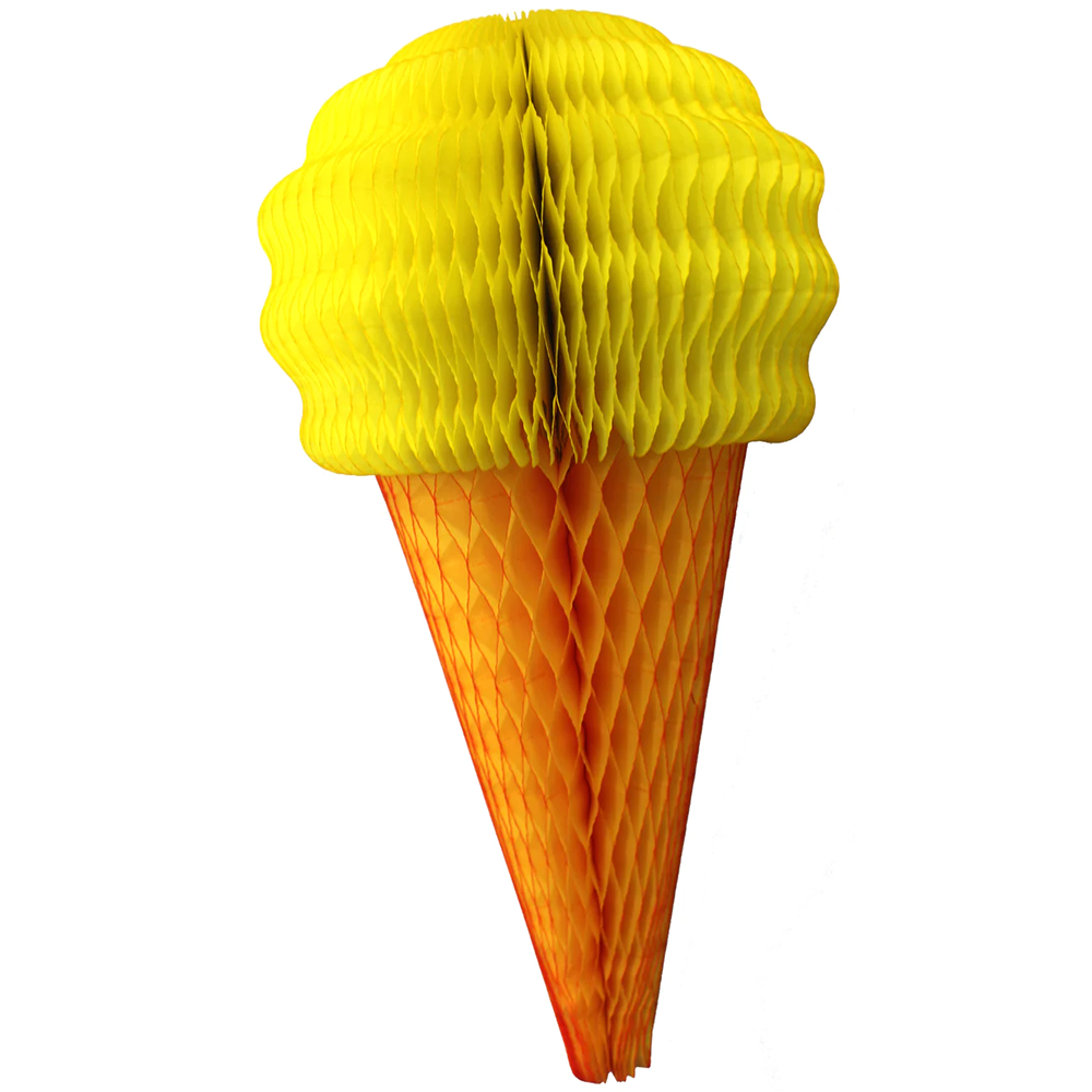 Honeycomb Ice Cream Cone - Yellow | Paperless Post Party Shop