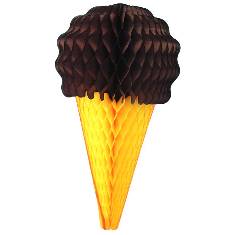 Honeycomb Ice Cream Cone - Chocolate Brown