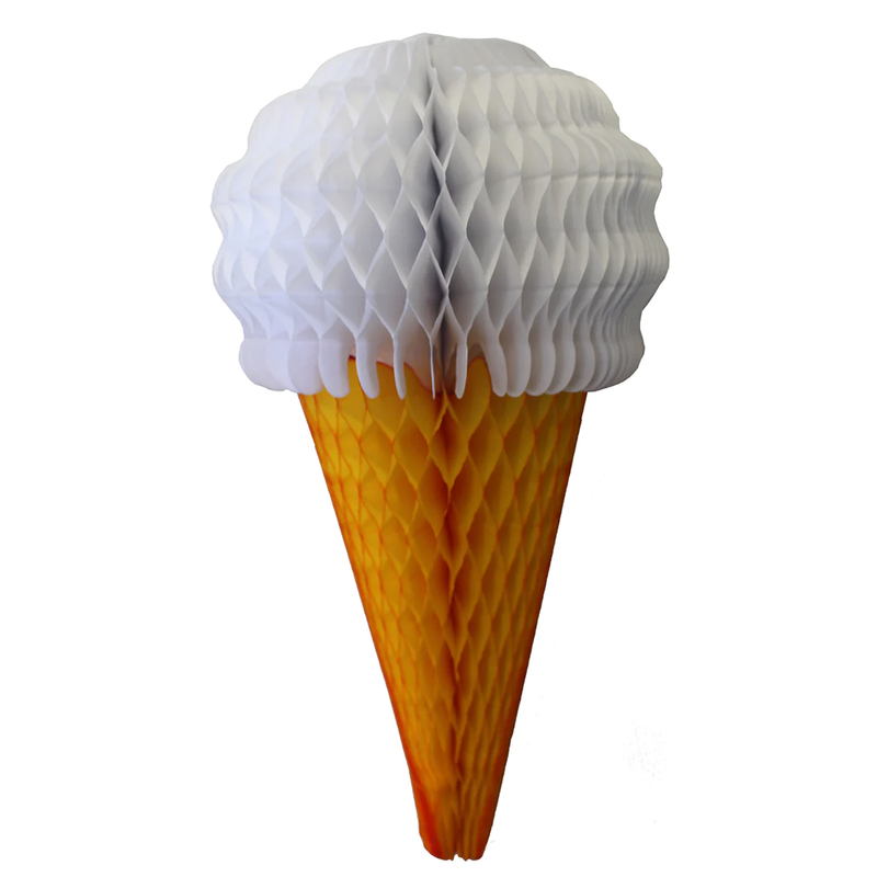 Honeycomb Ice Cream Cone - White