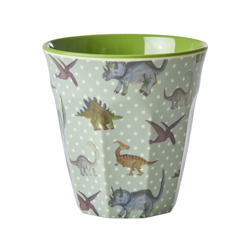 Medium Melamine Cup - Green - New Dino Print