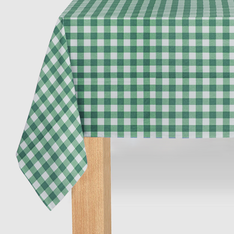 Green Gingham Paper Tablecloth