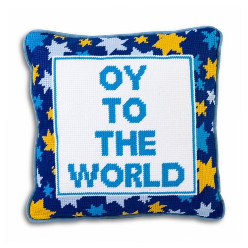 Oy Needlepoint Pillow