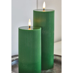 Ribbed Pillar Candles, Set of 3