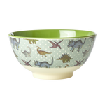 Medium Melamine Bowl - Green - New Dino Print