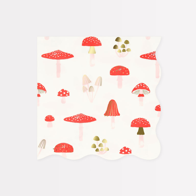 Merry Mushrooms Large Napkins, Pack of 16