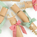 Gingham Bow Reindeer Crackers, Pack of 6