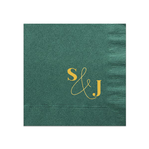 Bold & Modern Initials Personalized Napkin, Gold Foil