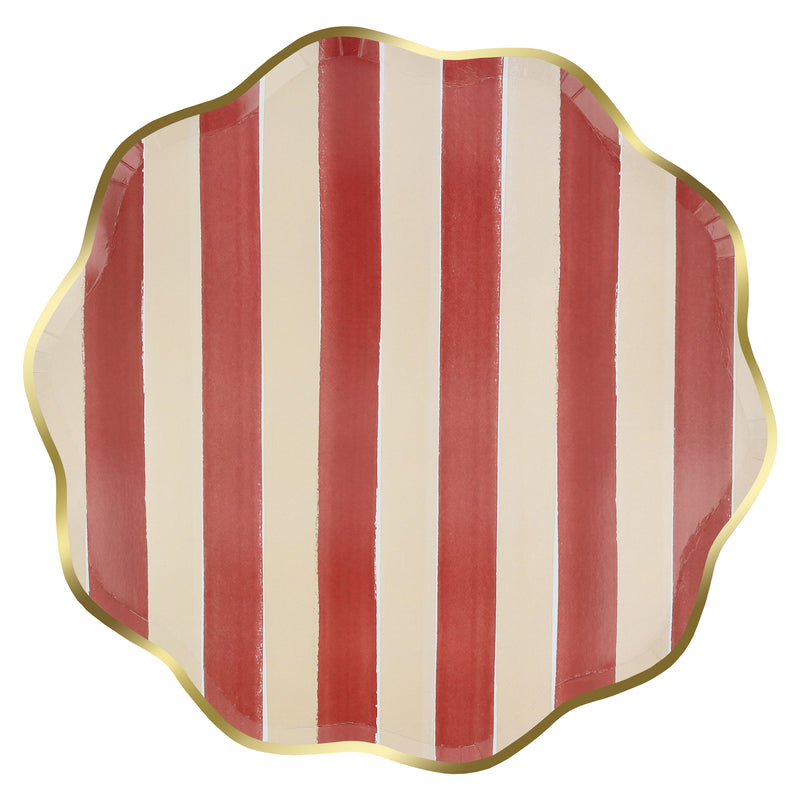 Fall Stripe Dinner Plates, Pack of 8