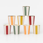 Fall Stripe Cups, Pack of 8