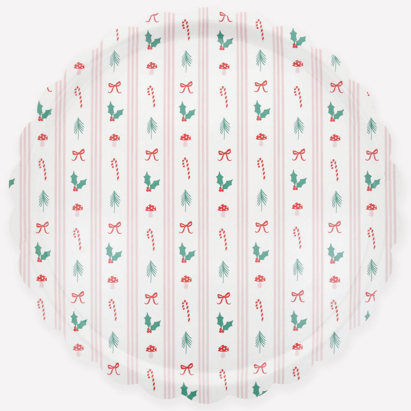 Festive Icon Stripes Large Tray