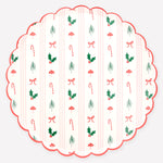 Festive Icon Stripes Dinner Plates, Pack of 8