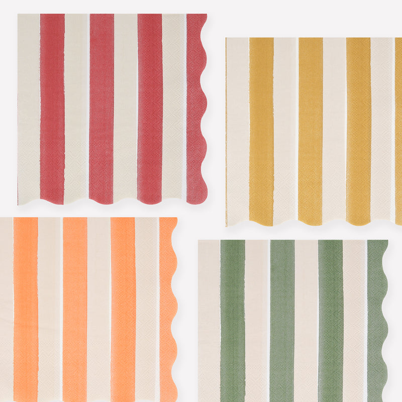 Fall Stripe Large Napkins, Pack of 16