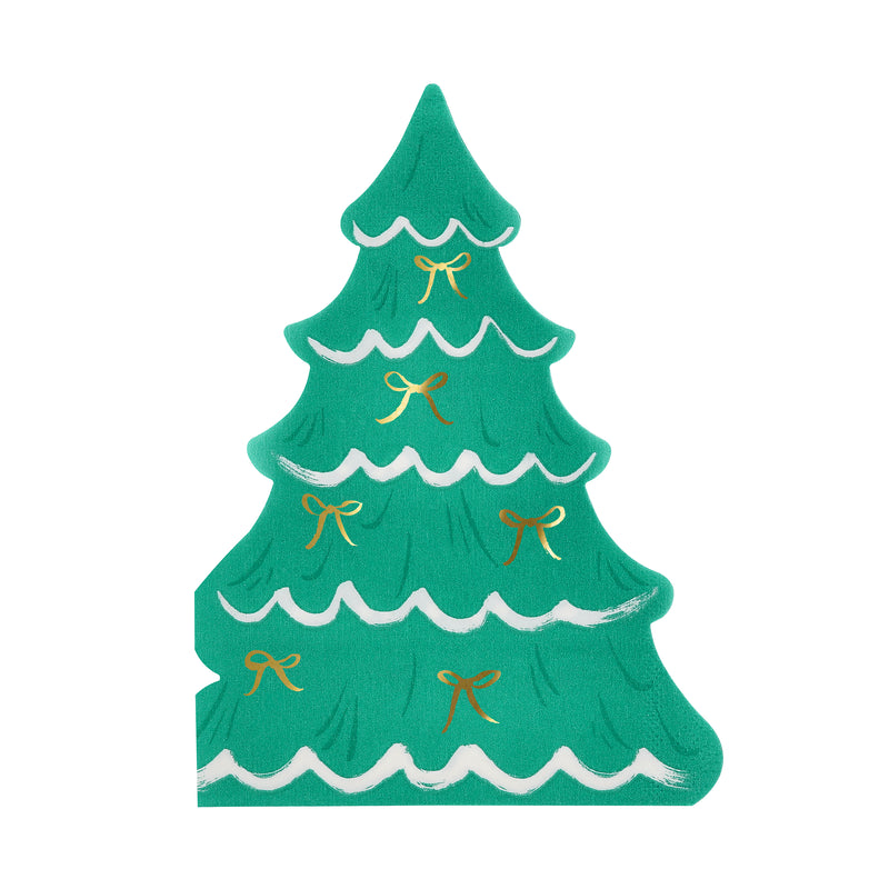 Gold Bow Tree Napkins, Pack of 16