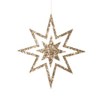 Large Glitter Wooden Star Decorations