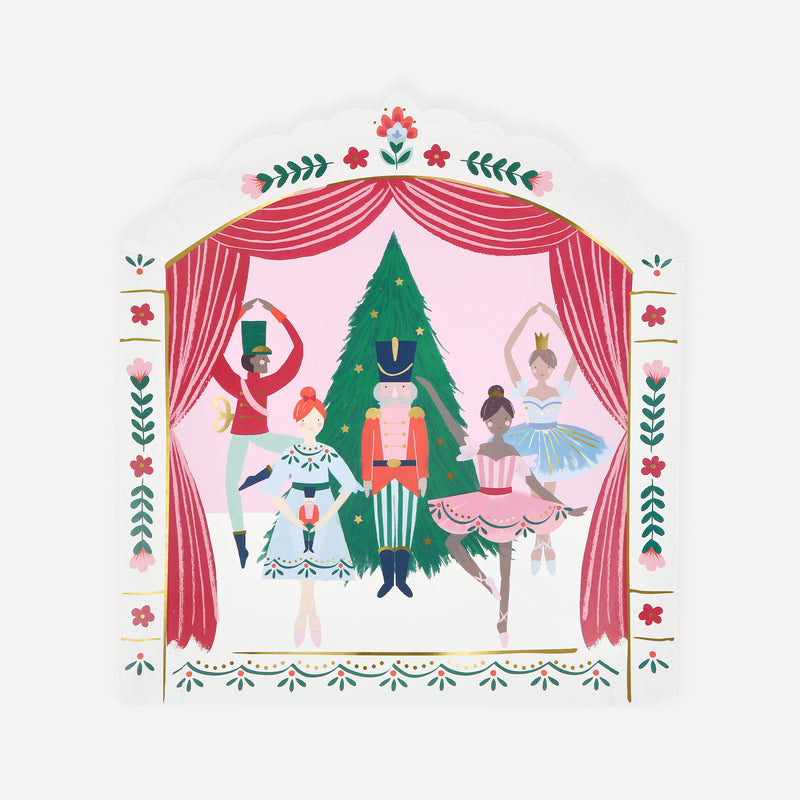 Nutcracker Ballet Stage Plates, Pack of 8