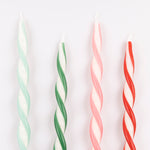 Assorted Stripe Twist Candles, Pack of 4