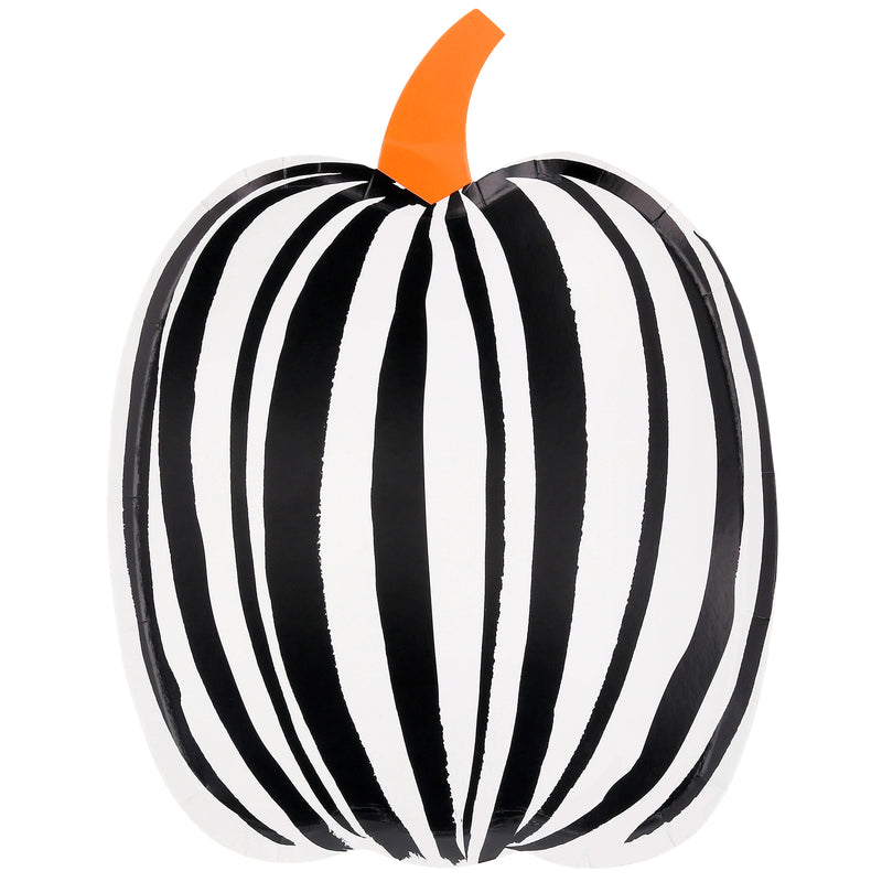 Stripe Pumpkin Plates, Pack of 8