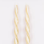 Gold Stripe Twist Candles, Pack of 2