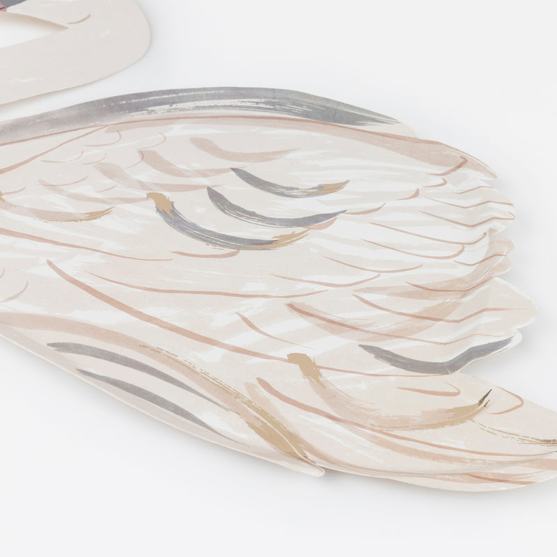 Painted Swan Plates, Pack of 8