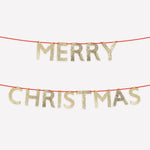 Glitter Scallop Merry Christmas Garland