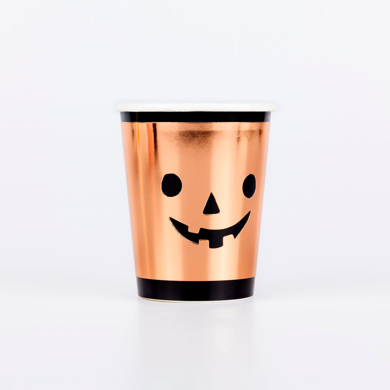 Copper Pumpkin Cups, Pack of 8