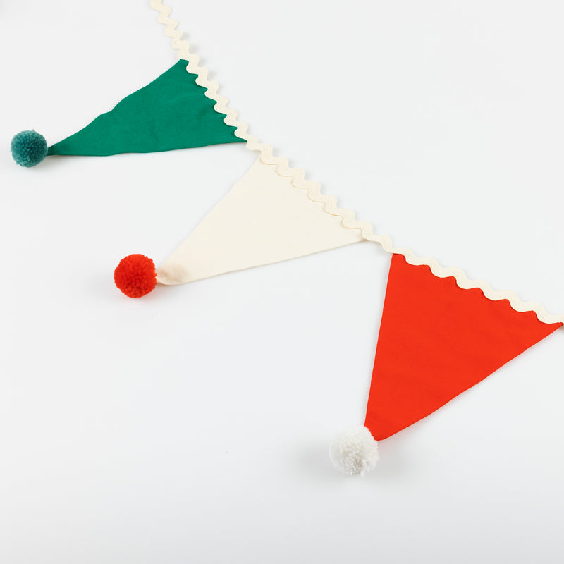 Christmas Pom Pom Flag Garland