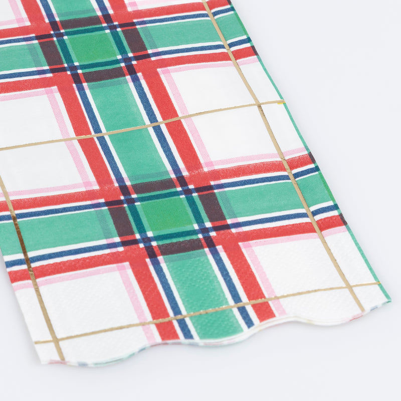 Tartan Guest Towels, Pack of 16
