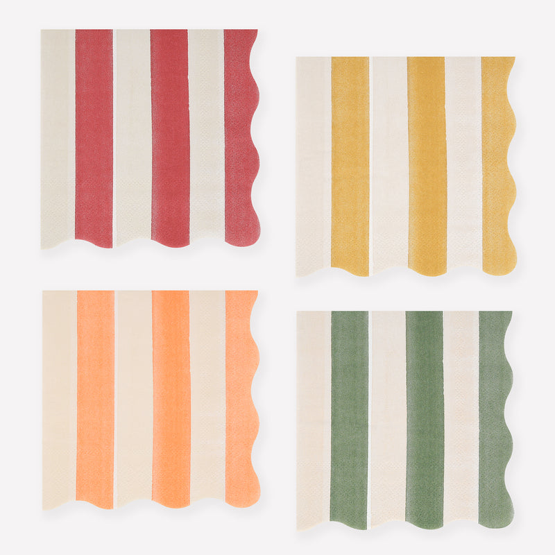Fall Stripe Small Napkins, Pack of 16