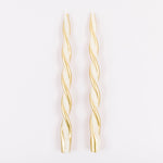 Gold Stripe Twist Candles, Pack of 2