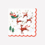 Santa, Sleigh & Reindeer Large Napkins, Pack of 16