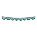 Blue Tinsel Scallop Garland