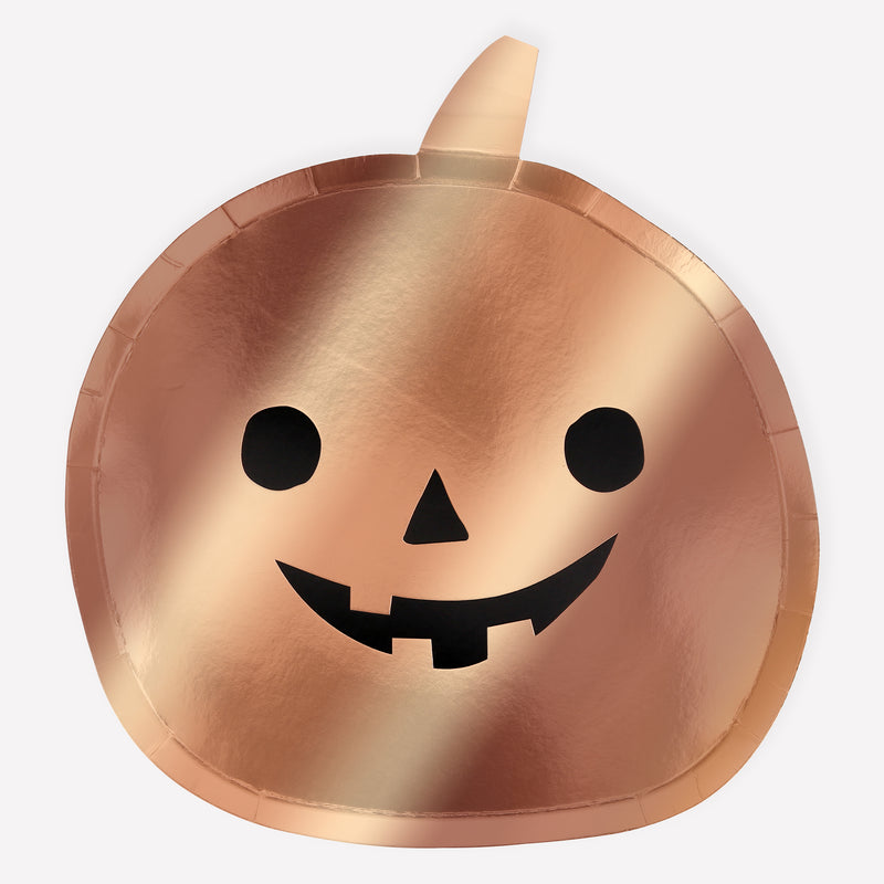 Copper Pumpkin Plates, Pack of 8
