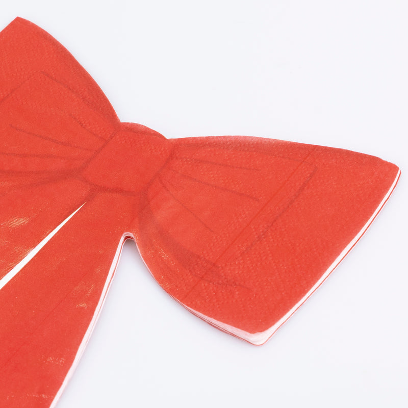 Red Bow Napkins, Pack of 16