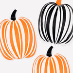 Stripe Pumpkin Plates, Pack of 8